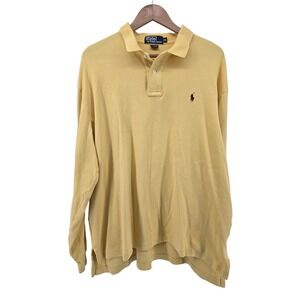 Polo Ralph Lauren Butter Yellow Long Sleeve Polo Shirt‎ Size XL Classic Fit